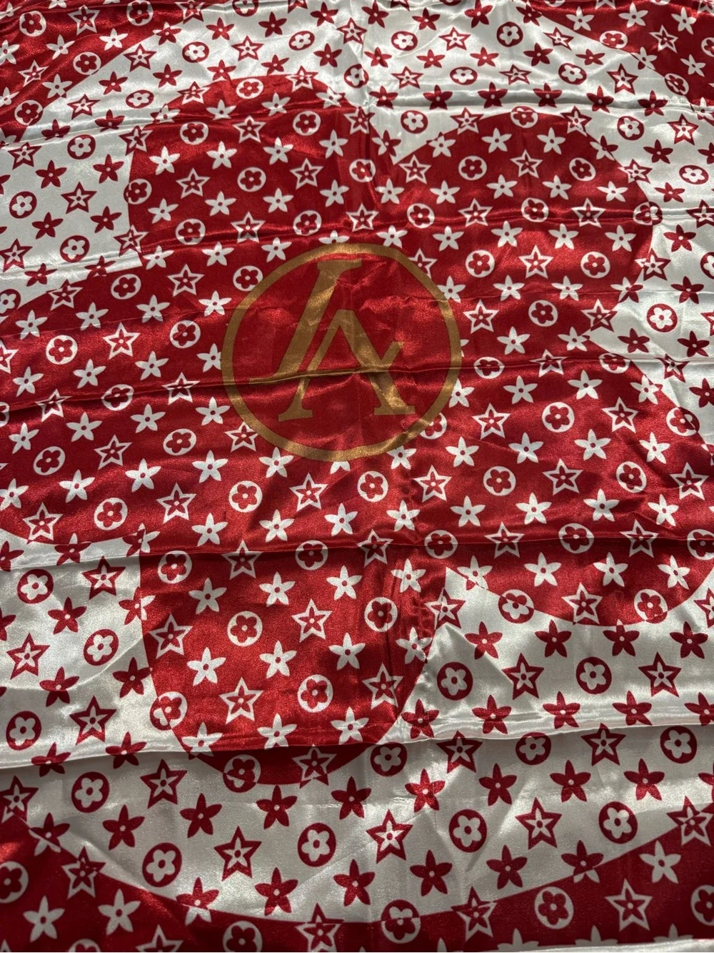 Louis Vuitton Red and White Monogram Holiday Throw